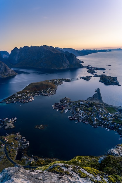 Premium Photo | Reinebringen landscape in reine, lofoten, norway