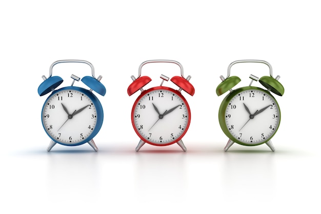 Rendering illustration of alarm clocks | Premium Photo