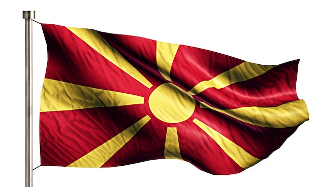 マケドニア国旗は 3dの白い背景を分離 無料の写真