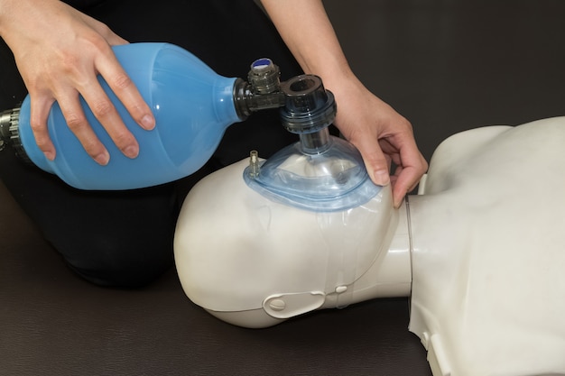 Premium Photo | Resuscitation technique using dummy resuscitation training