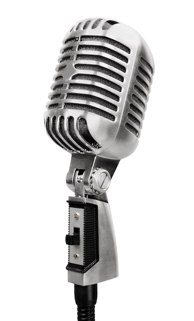 Premium Photo | Retro style microphone on background