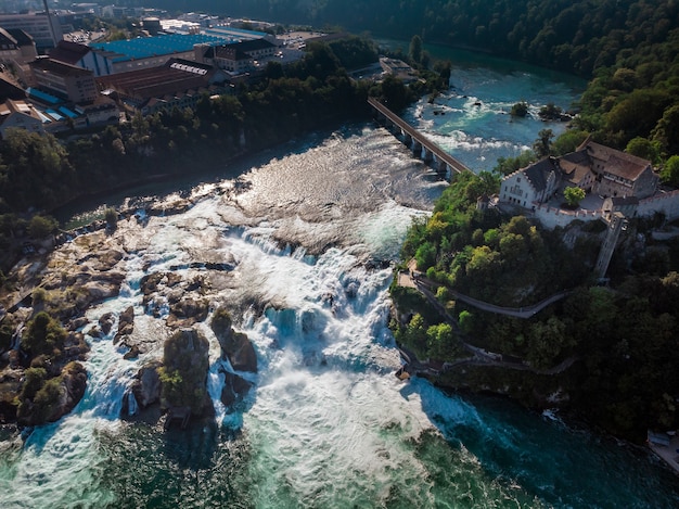 Premium Photo Rhine Falls Rheinfall Waterfalls With Schloss Laufen Castle Neuhausen Near Schaffhausen Canton Schaffhausen Switzerland Europe