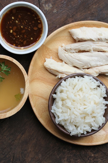Premium Photo | Rice steamed with chicken