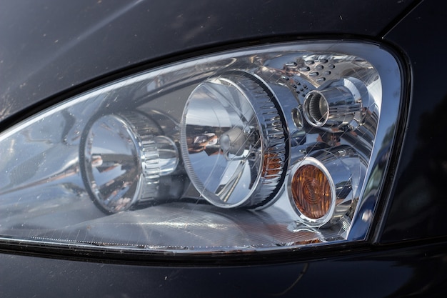 Premium Photo | Right front headlight of the car. headlights