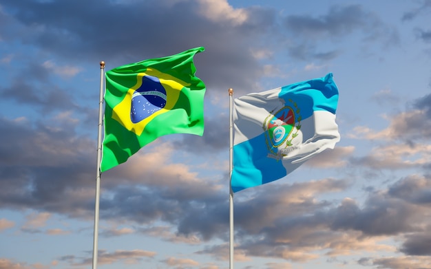 Premium Photo Rio De Janeiro Brazil State Flag 3d Artwork