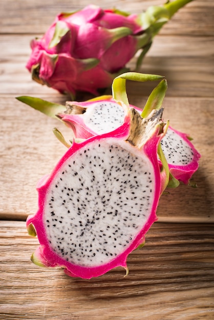 Premium Photo | Ripe pitaya or dragonfruit close up