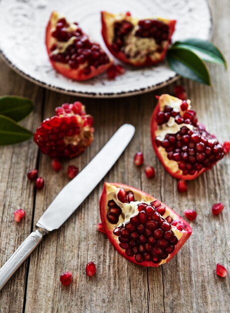 Premium Photo Ripe Pomegranate Fruits