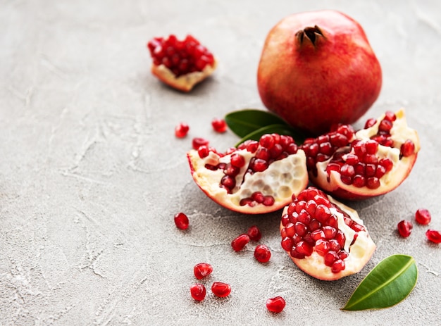 Premium Photo Ripe Pomegranate Fruits