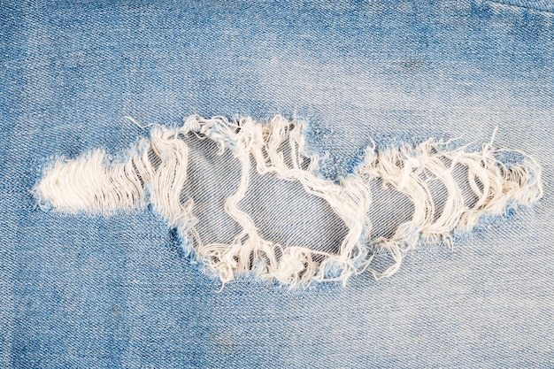 Premium Photo | Ripped blue jeans texture background
