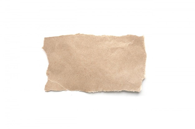 Ripped vintage paper background. torn brown paper on white ...