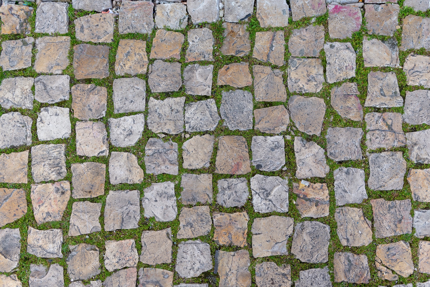 Premium Photo | Road stone background texture, street tile texture top view