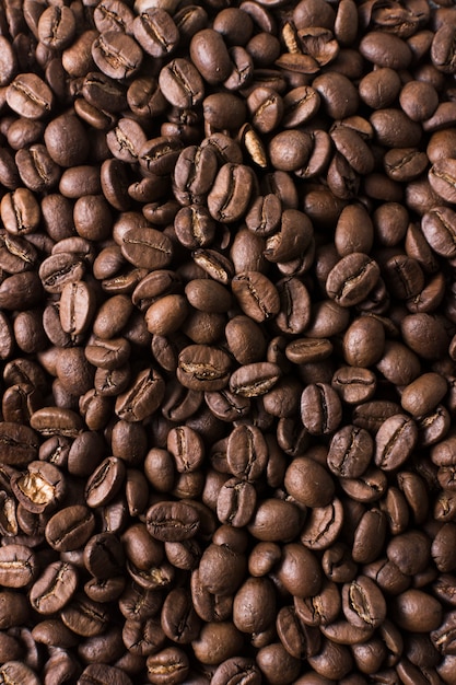 上品なコーヒー背景の焙煎豆 プレミアム写真