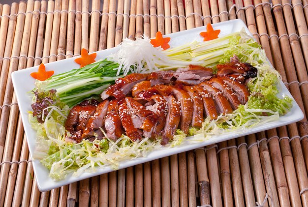 Premium Photo | Roasted duck, chinese style closeup