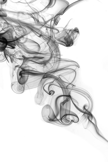 Premium Photo | Rolling black smoke on white background