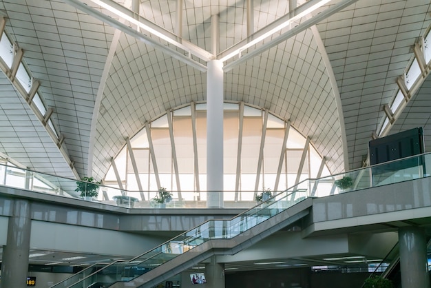 Premium Photo | Roof structure of airport terminal building