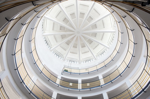 Premium Photo | Round garage circle interior