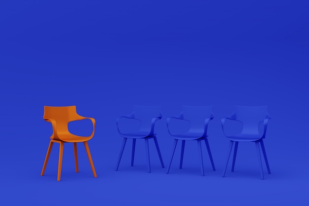 Row of chairs concept Premium Photo