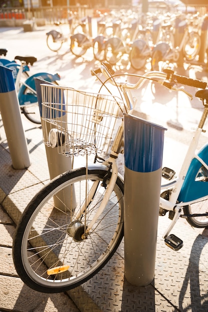 biciclette che camminano in fila disegno