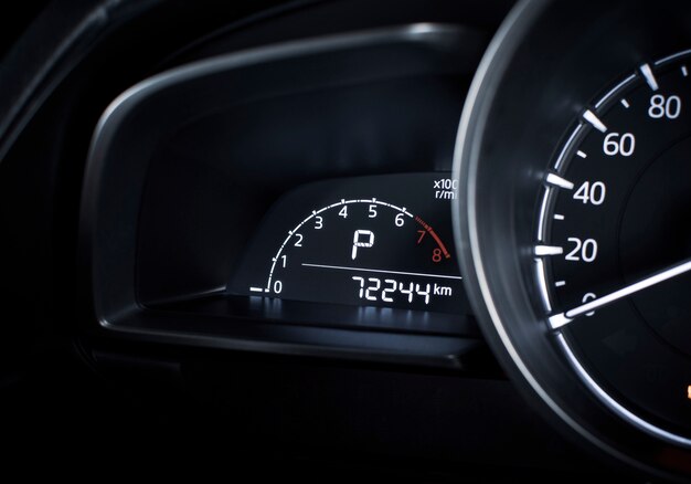 digital odometer in car