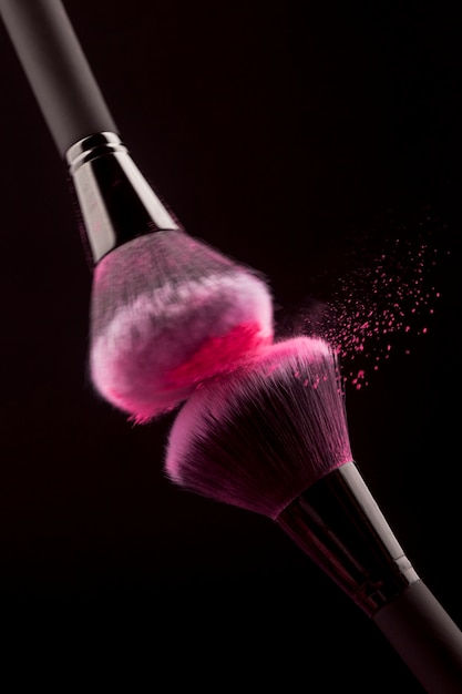 makeup brush with powder