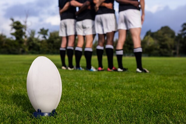 Premium Photo Rugby Players Standing Together Before Match