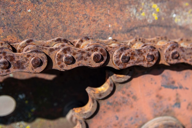 Premium Photo | Rusty details of old abandoned cars. gears, chains ...