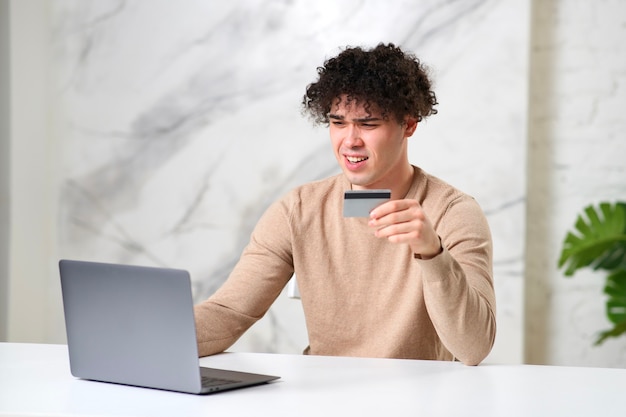 Premium Photo | Sad frustrated nervous indignant guy young angry ...