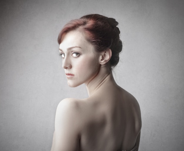 Premium Photo Sad Red Haired Woman 