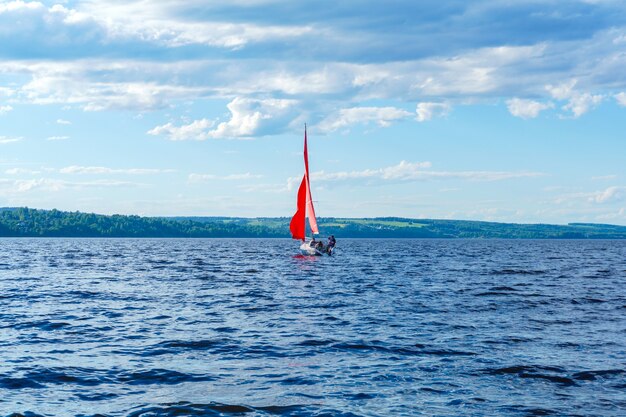 a sailboat tacking against