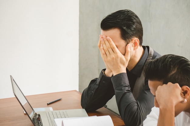 Sales man stress because he cannot meet target of this month Premium Photo