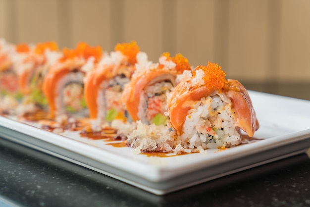 Free Photo | Salmon sushi rolls