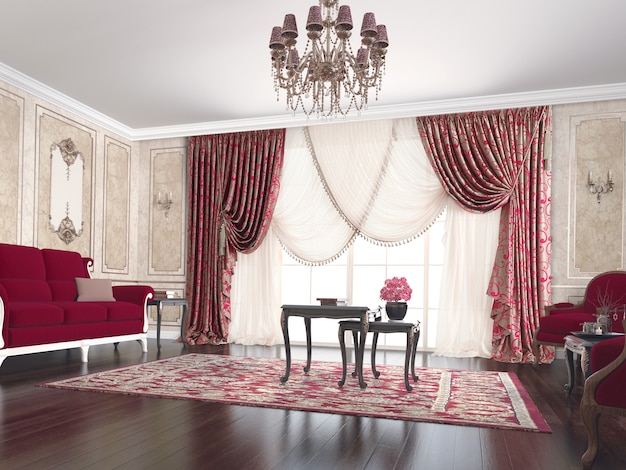 Salon with decoration Premium Photo