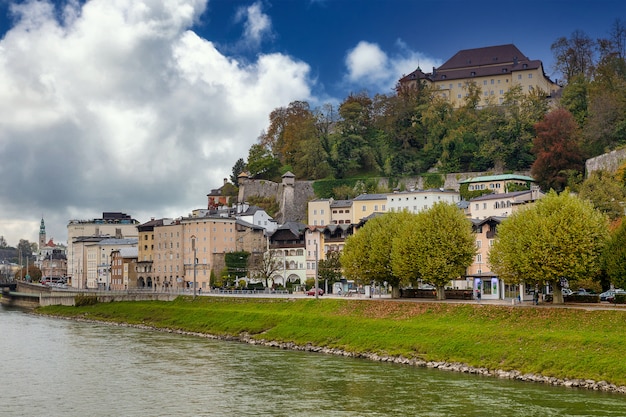 Premium Photo Salzach River View And Streets Of Salzburg City Austria