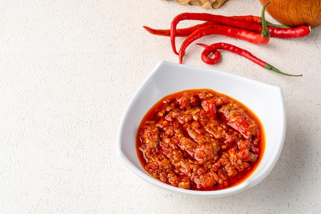 Premium Photo Sambal Balado Is Traditional Red Chili Paste From