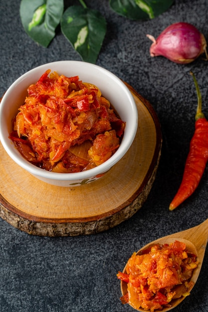 Premium Photo Sambal Balado With Chili Ingredient Sambal Balado Is