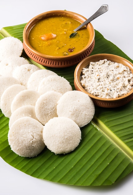 Premium Photo | Sambar vada & idli a south indian food served with ...