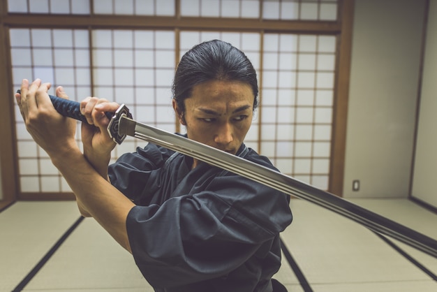 Premium Photo | Samurai training in a traditional dojo, in Tokyo