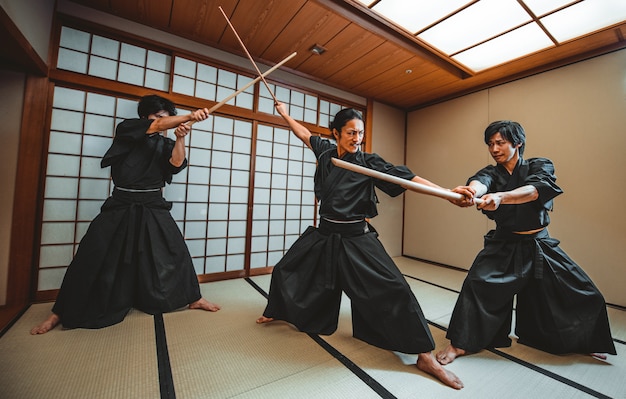 Premium Photo | Samurai training in a traditional dojo, in tokyo