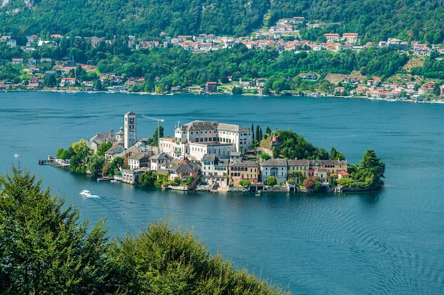 Premium Photo | San giulio island is an island within lake orta in ...