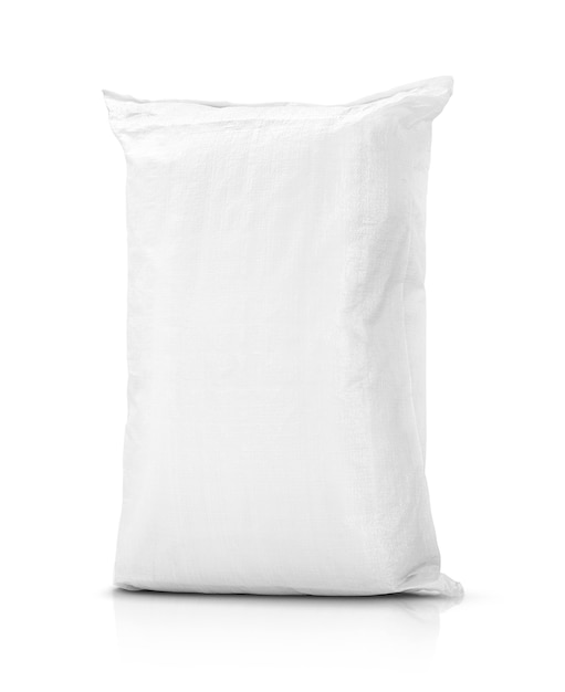 Premium Photo | Sand bag or white plastic canvas sack for rice or