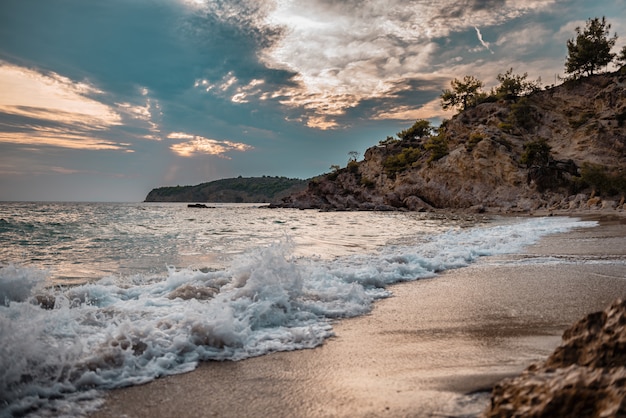 Sand beach in greece Premium Photo