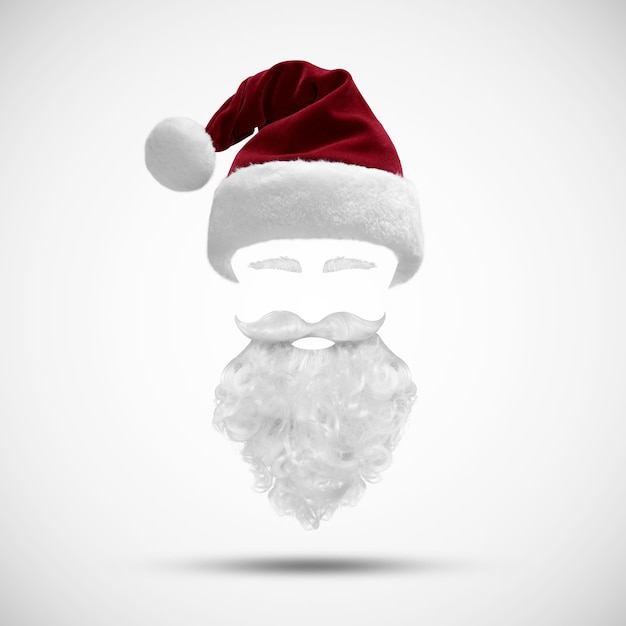 Premium Photo | Santa hat and beard. costume. merry christmas concept ...