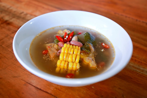 Premium Photo Sayur Asem Popular Indonesian Tamarind Soup With Corn