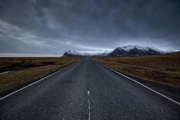 Free Photo | Scenery of a highway in the countryside during sunset