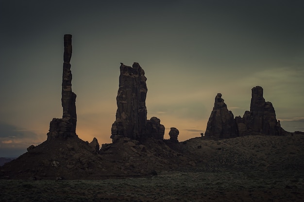 Free Photo | Scenery of rock formations during a breathtaking sunset at