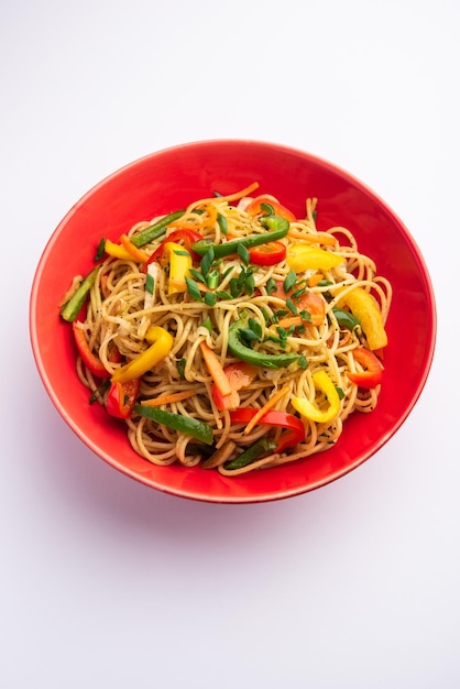 Free Photo | Schezwan noodles or szechwan vegetable hakka noodles or ...