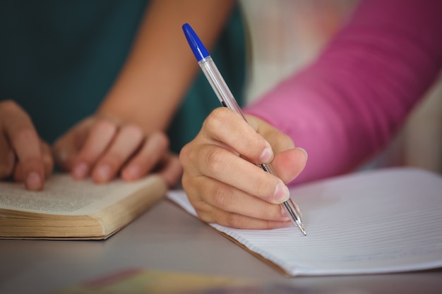 he sometimes does homework at the school library