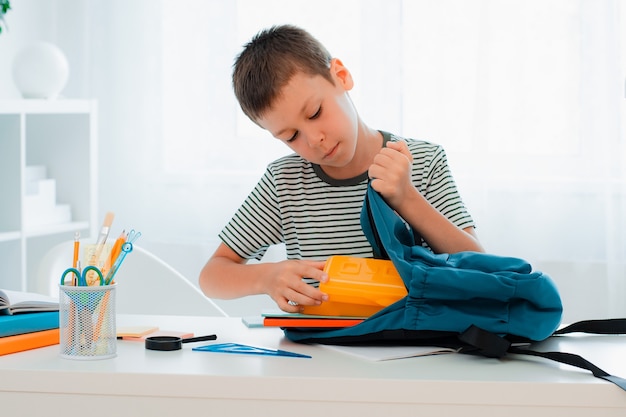 homework in backpack