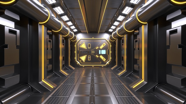 Science background fiction interior room sci-fi spaceship corridors