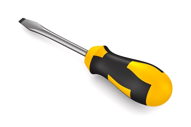 Premium Photo | Screwdriver on white background. isolated 3d illustration